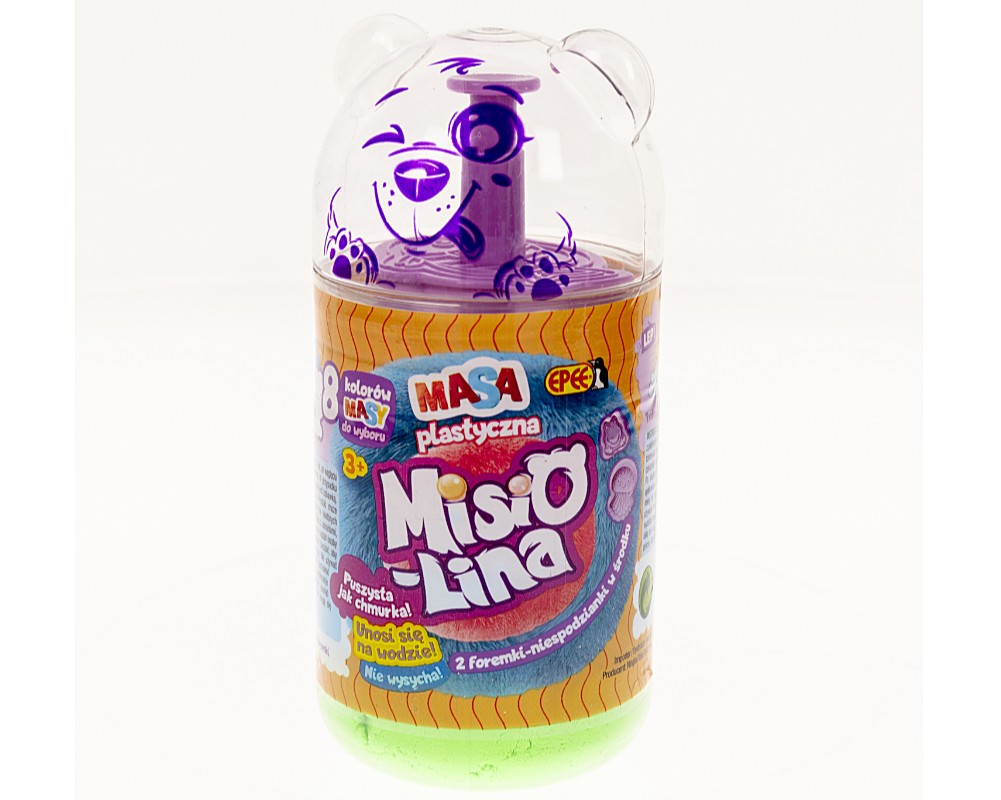 Masa plastyczna Misiolina 2x50g 2 foremki zielony niebieski