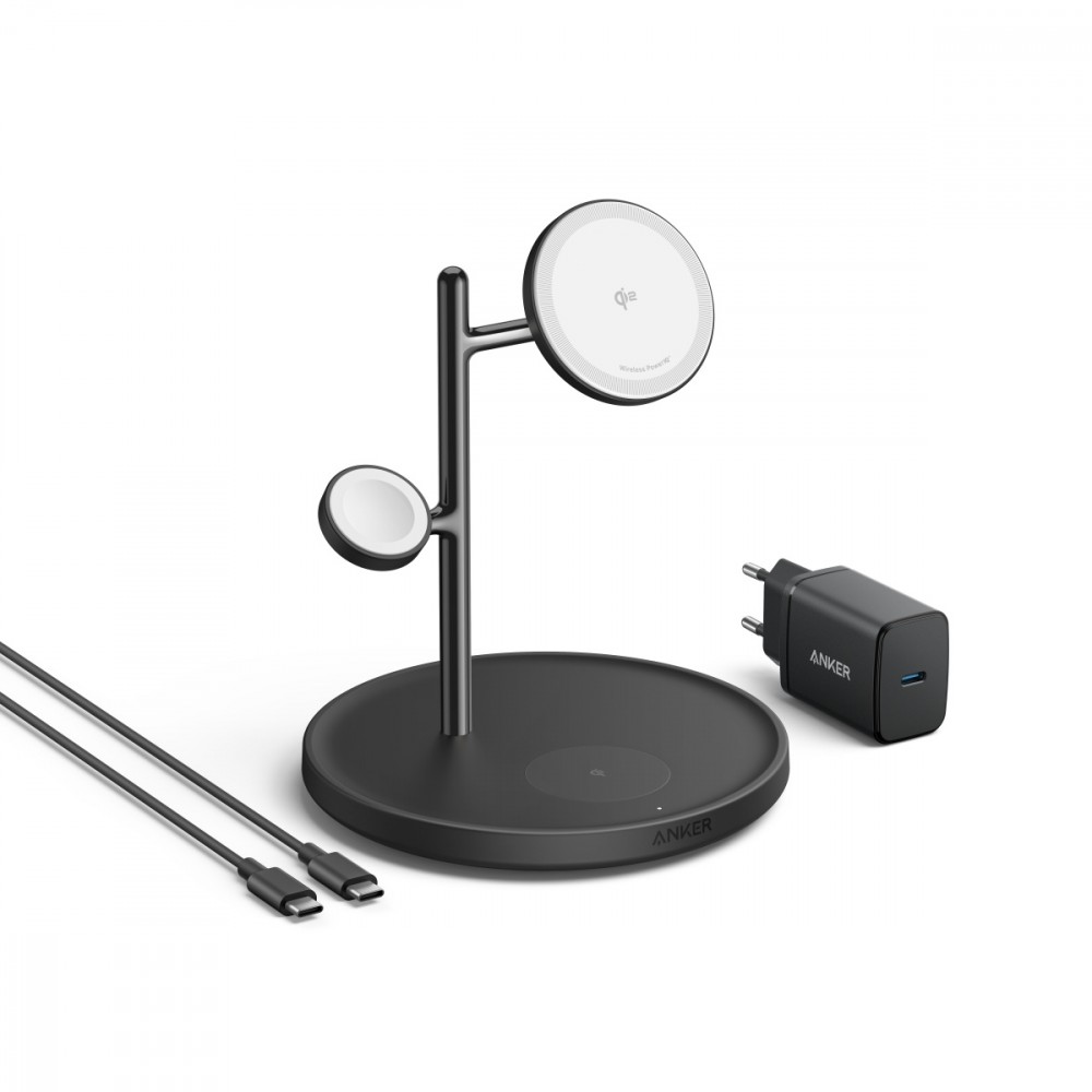 Ładowarka MagGo 3w1 Stand 15W Qi2 czarna 