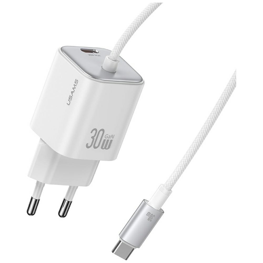 Ładowarka sieciowa JC Series CC264 30W GaN Fast Charge wbudowany kabel USB-C biała 