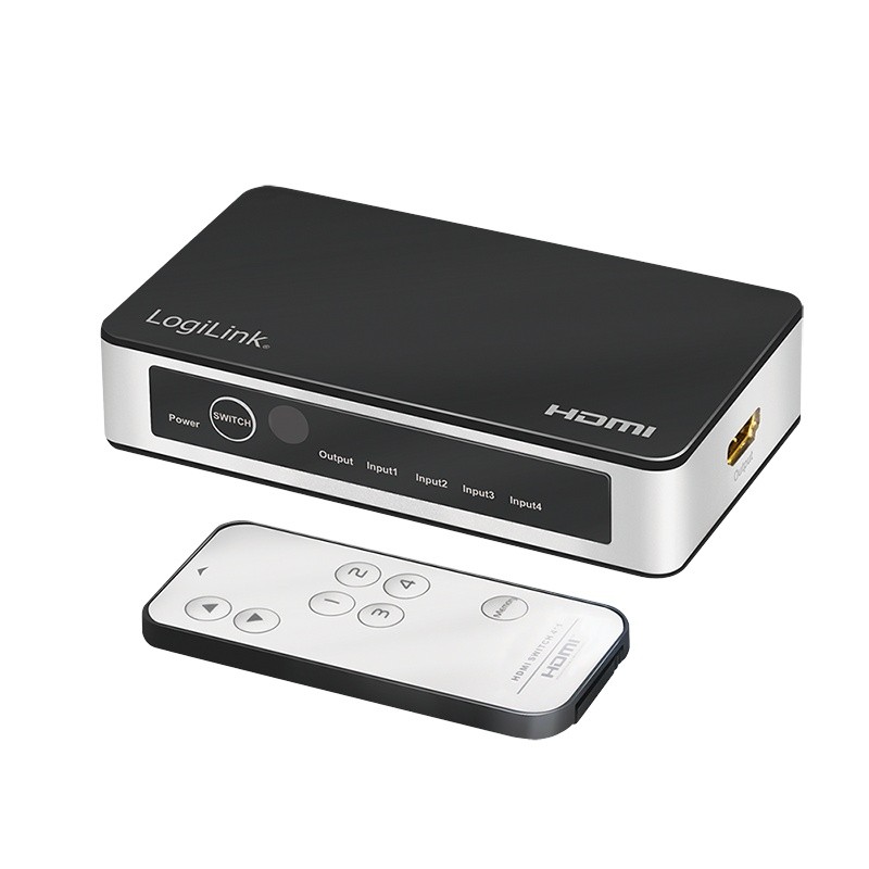 Switch 4x1 HDMI, 4K 60Hz, z pilotem 