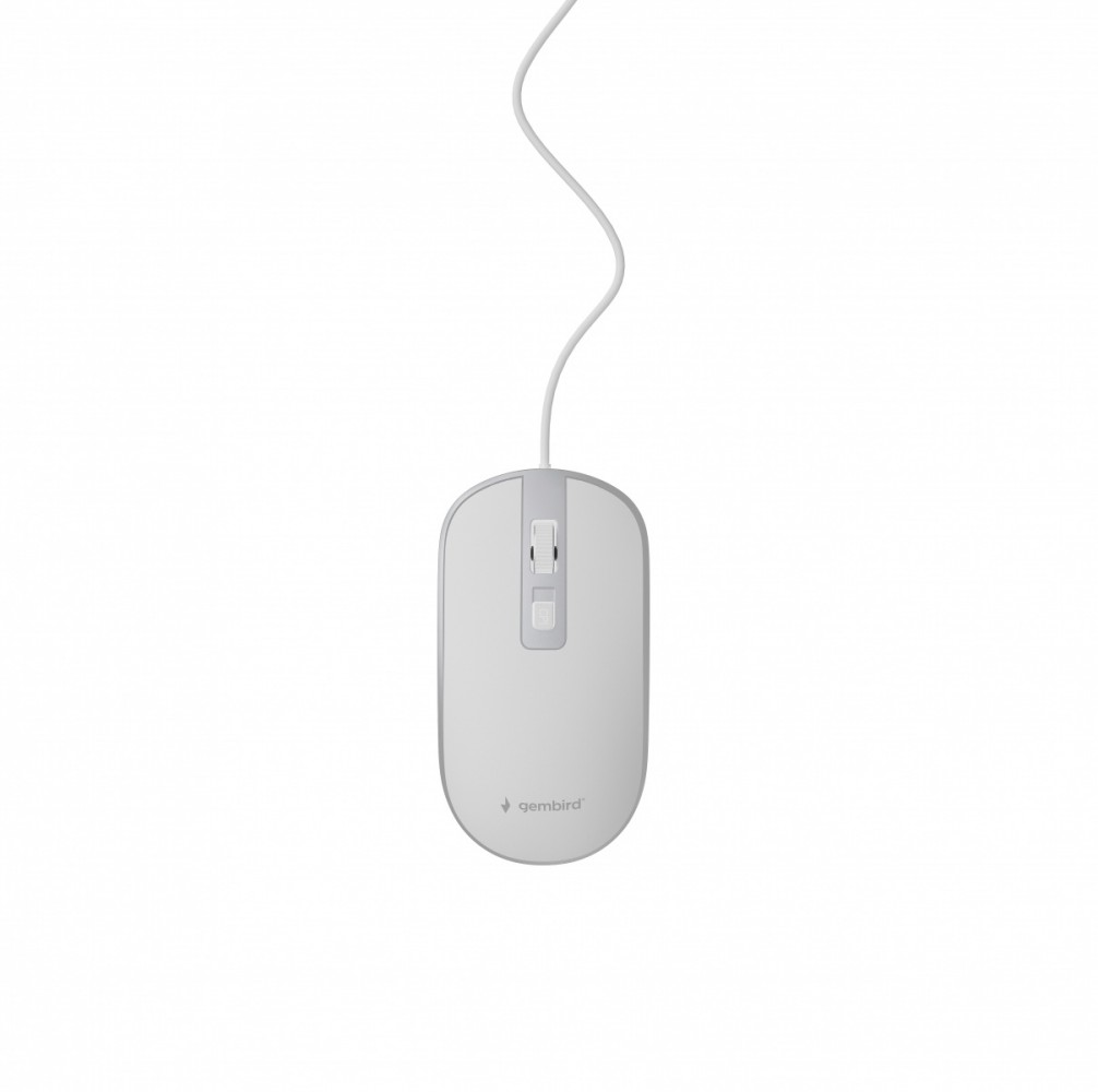 Mysz optyczna USB 1.35m biało-srebrna 