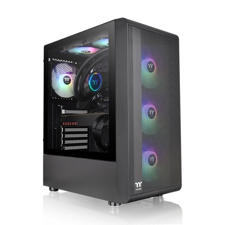 Obudowa - S200 Tempered Glass ARGBx3 Czarna 