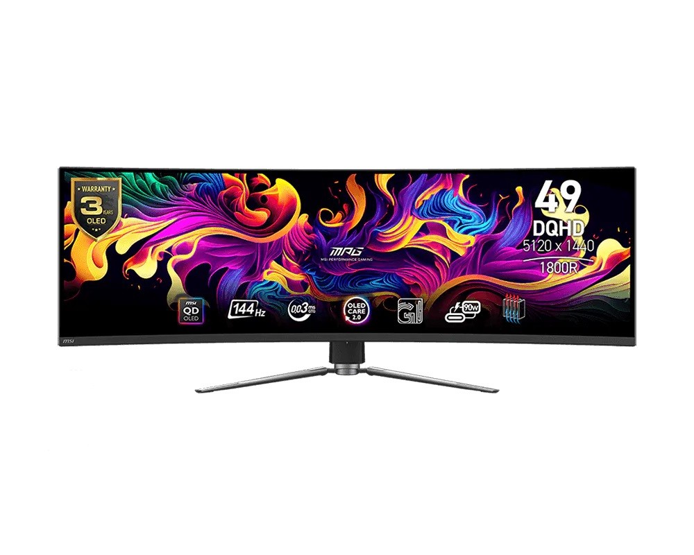 Monitor MPG 491CQP QD-OLED 49 cali/LED/QD-OLED/Zakrzywiony/144Hz/Czarny