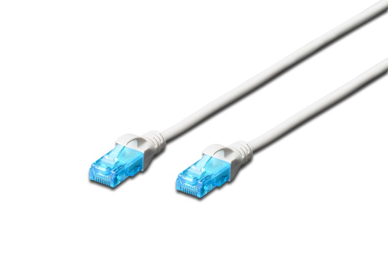 Patch cord U/UTP kat.5e PVC 0,5m Biały 