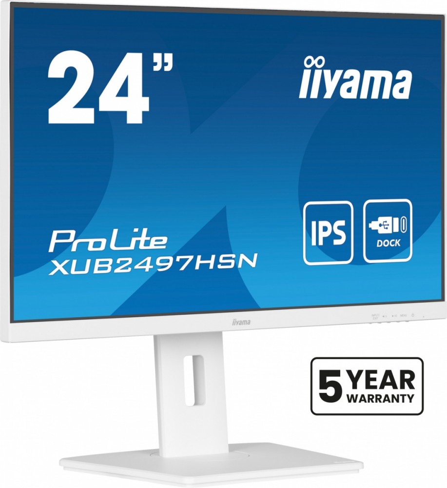 Monitor 24 cale XUB2497HSN-W2 IPS, USB-C Dock, HDMI, DP, 300cd, Pivot, HAS, biały /5y/
