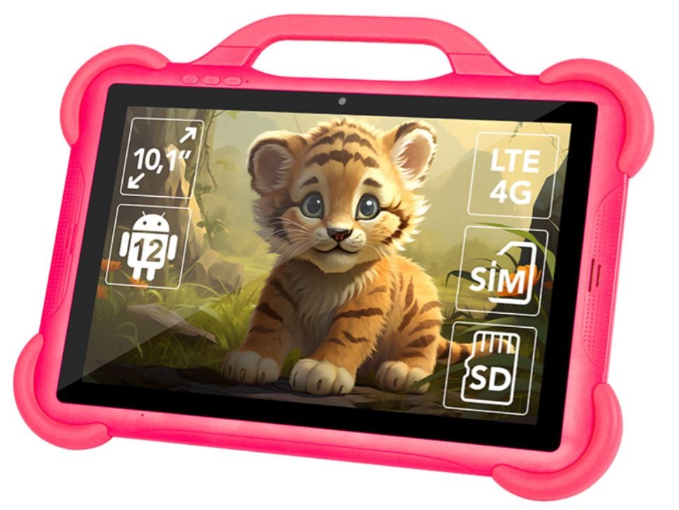 Tablet KidsTAB10 4G 4/64GB Różowe etui 