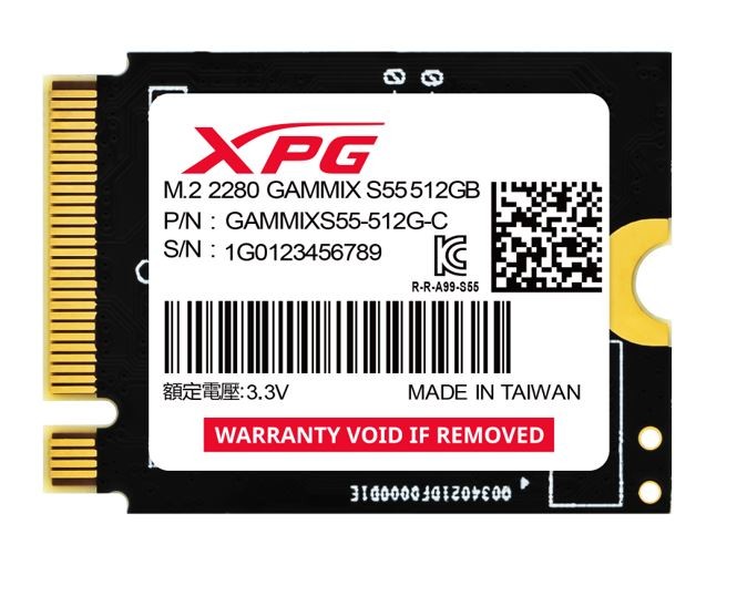 Dysk SSD XPG GAMMIX S55 512GB PCIe 4x4 5/3.8MB/s M2230 