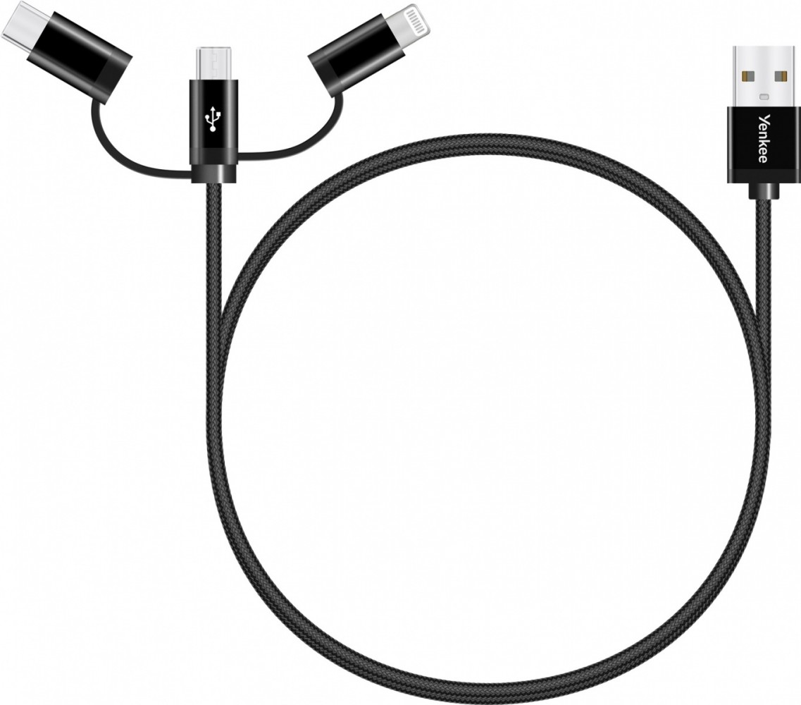 Kabel USB A na USB C/Micro USB/Lightning 2.1/3/2.4 A 