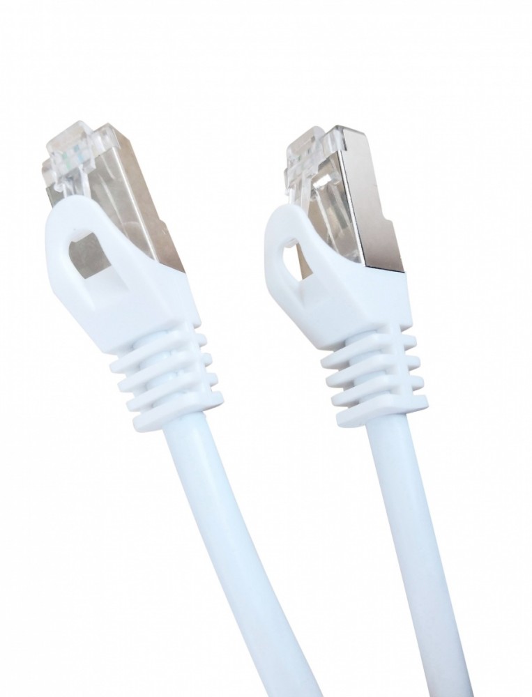 Patch cord Kat.6A S/FTP LSZH 0.5m biały 
