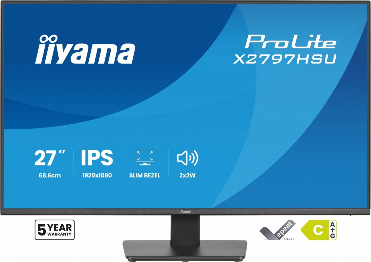 Monitor  ProLite 27 cali X2797HSU-B1  IPS,FHD,HDMI,DP,120Hz,350CD,2xUSBv3.2,  2xUSB-C, GW 5lat 
