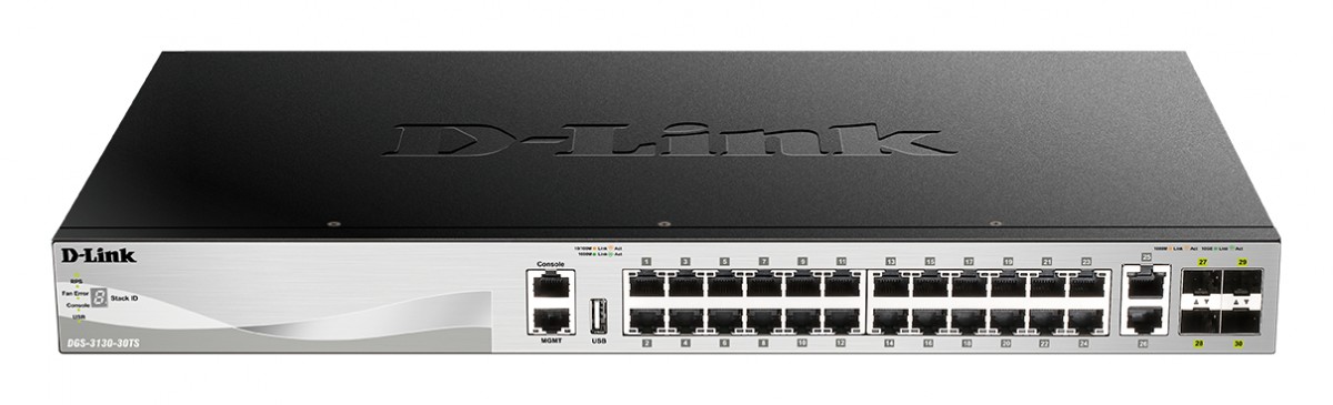 Przełącznik zarządzalny DGS-3130-30TS Switch 24GE 2x10G 4xSFP+ 