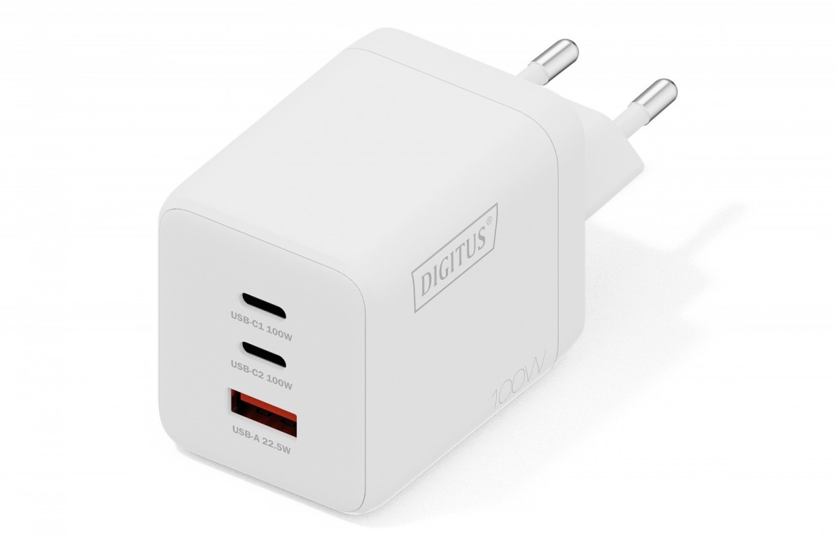 Ładowarka sieciowa GaN II 100W | 2x USB-C, 1x USB-A | PD 3.0, QC 3.0 | Biała