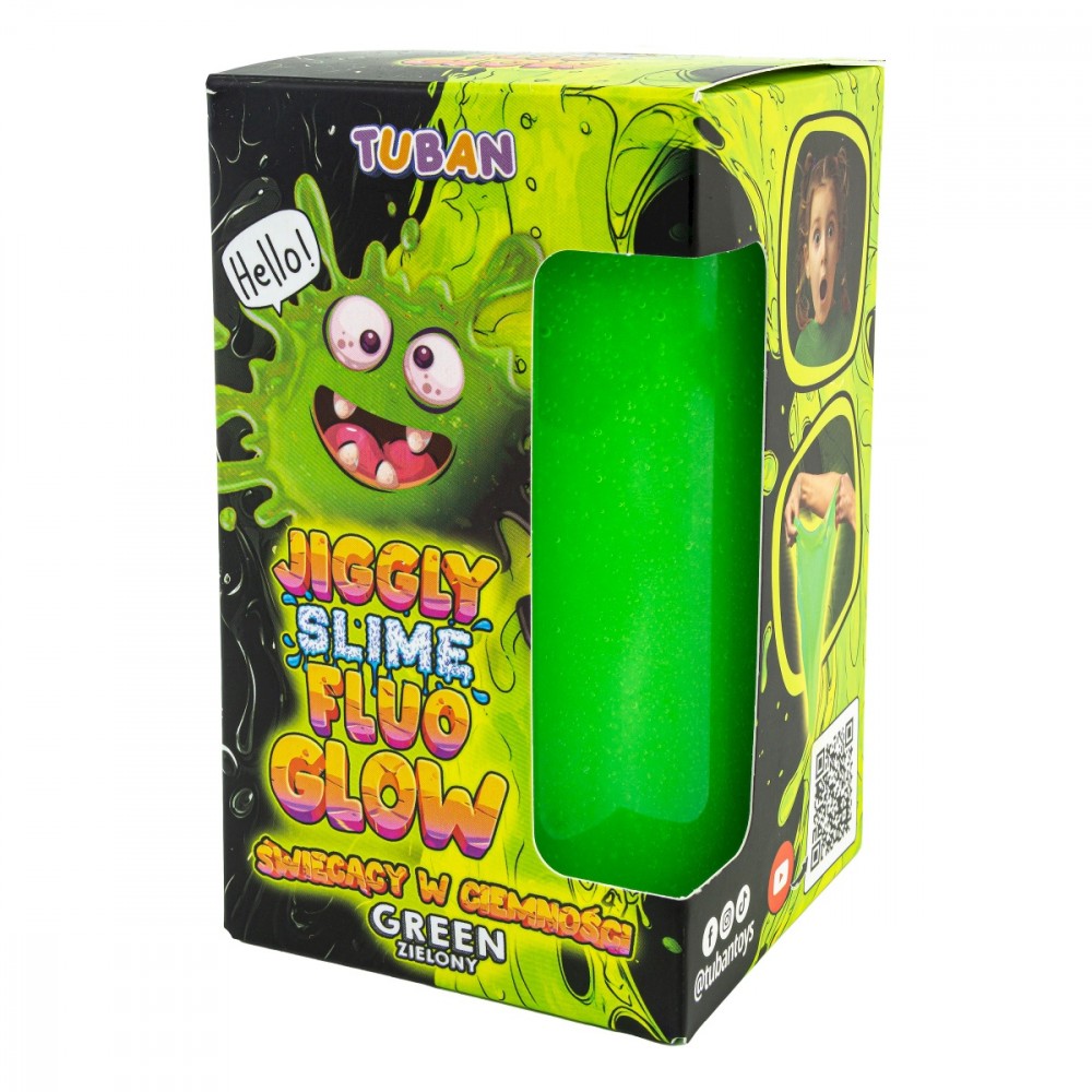 Slime Jiggly Fluo Glow zielony 430g 