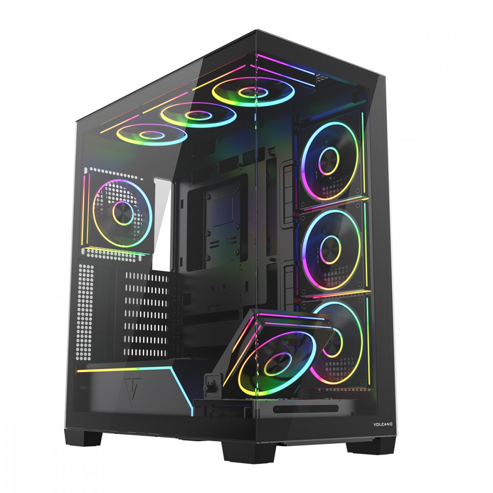 Obudowa PC VOLCANO STELLAR PLUS ARGB MIDI 8F Czarna