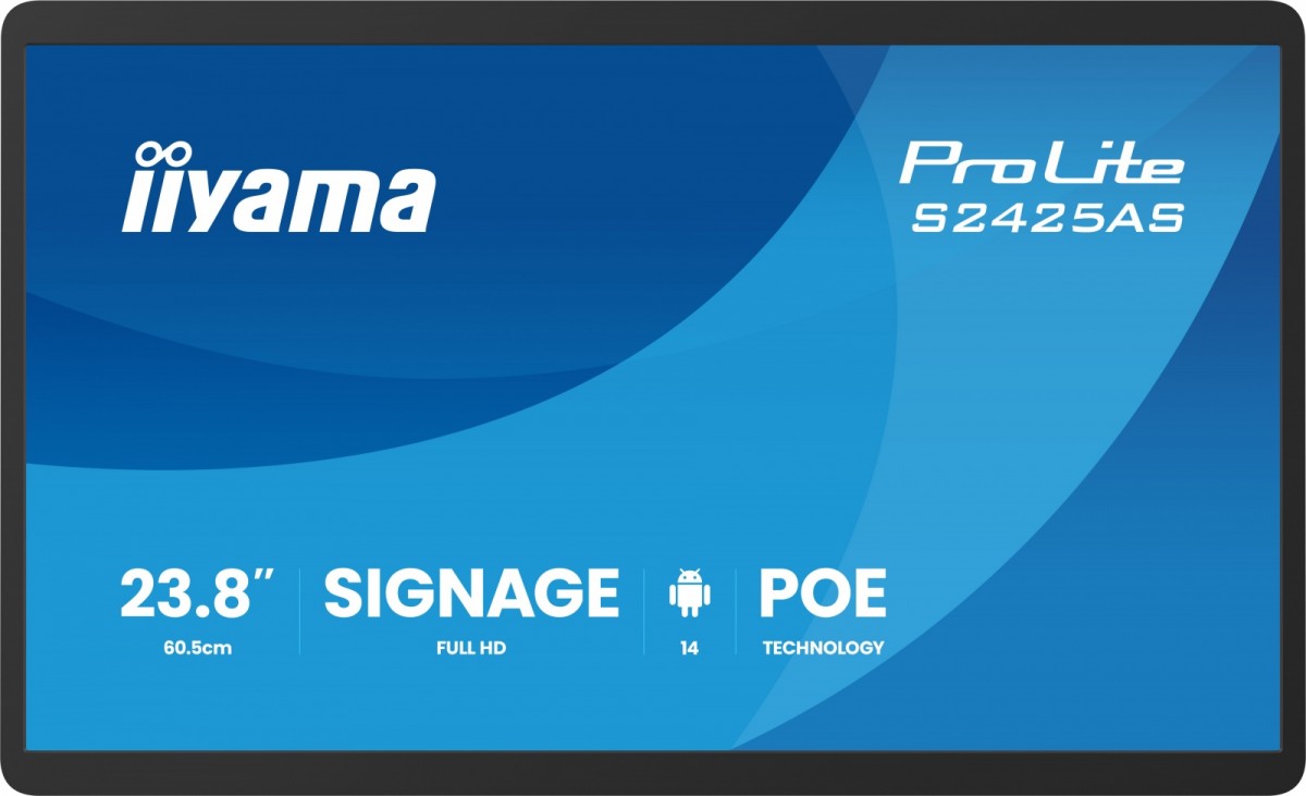 Monitor 23.8 cala ProLite S2425AS-B1 IPS,FHD,A14,24/7,RJ45, iiSignage, WI-FI 