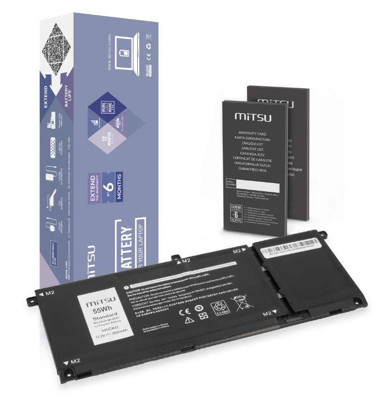 Bateria H5CKD do Dell Inspiron 5400 5401 5402 5406 5501 5508  3600 mAh (55 Wh) 15.2V