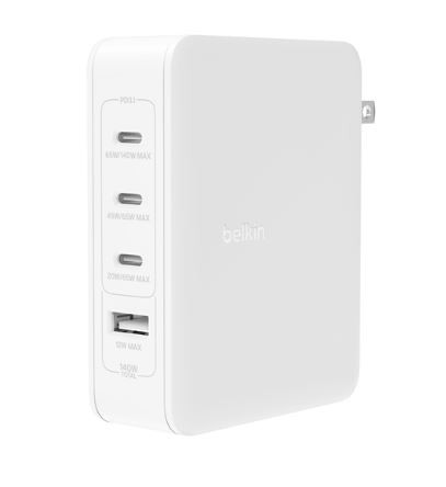Ładowarka ścienna 140W 4-ports (3xC 1xA) UK, EU, US Plugs  biała