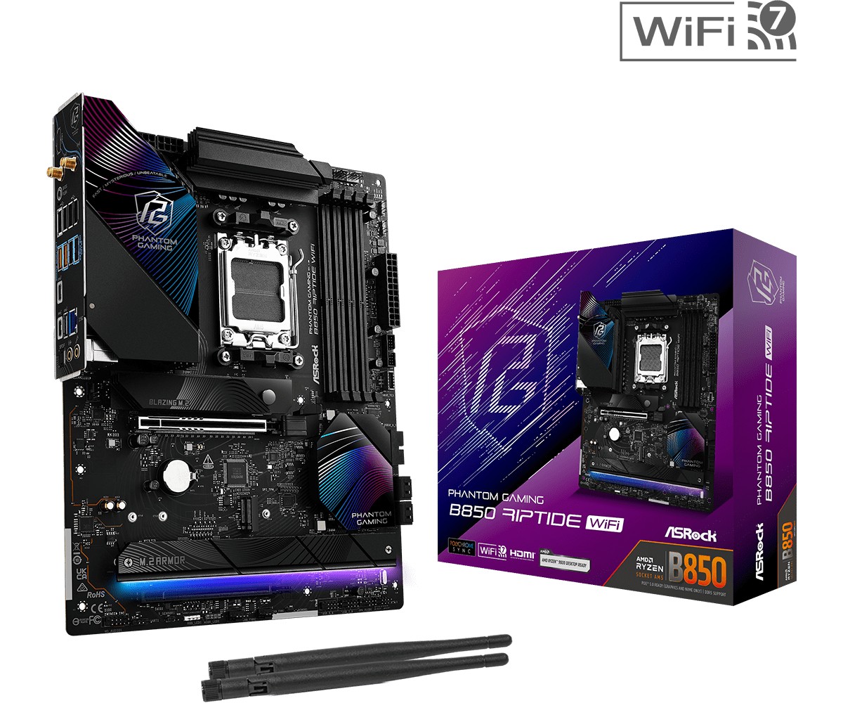 Płyta główna B850 Phantom Gaming Riptide WiFi AM5 4DDR5 ATX 