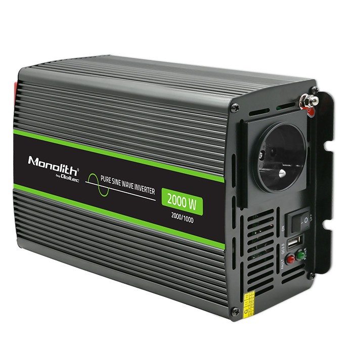 Przetwornica napięcia Monolith | 1000W | 2000W | 24V na 230V |   Czysty Sinus 