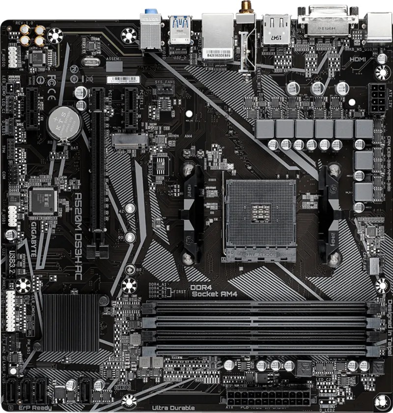Płyta główna A520M DS3H AC AM4 4DDR4 /HDMI/DVI/DP M.2 mATX 