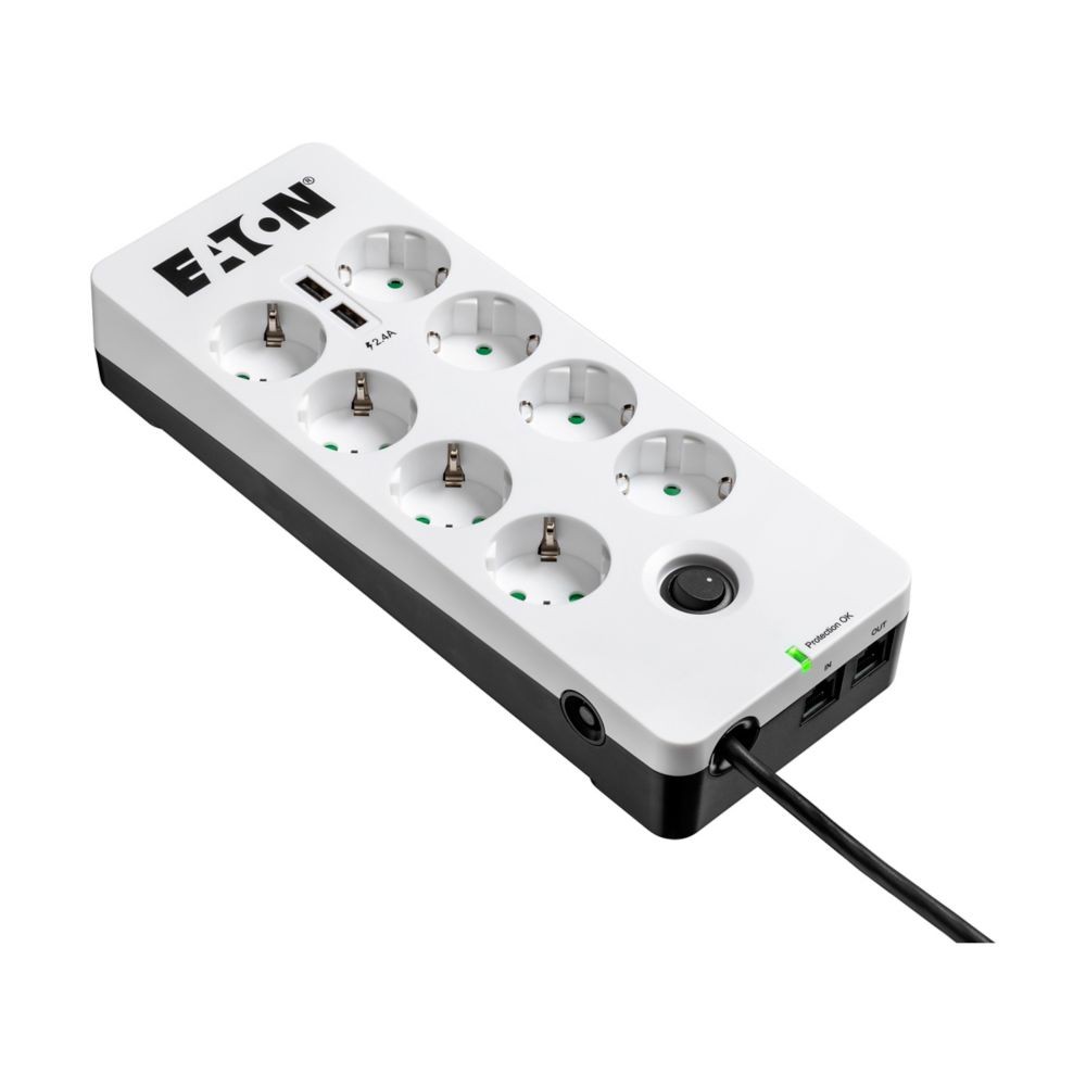 Listwa zasilająca Protection Box 8 Tel@ USB DIN 