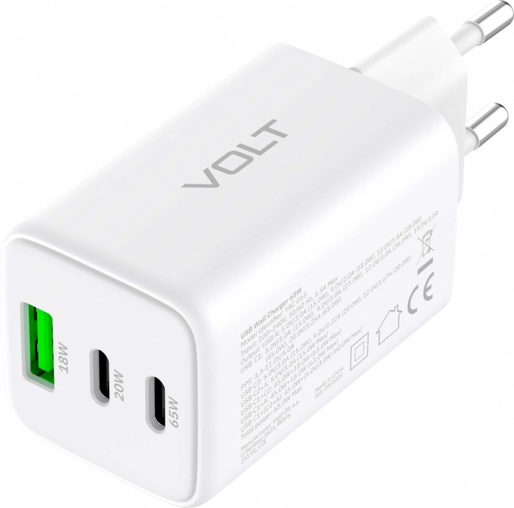 Ładowarka sieciowa 3xUSB 65W 3,24A Power Delivery 3.0 QC4.0 