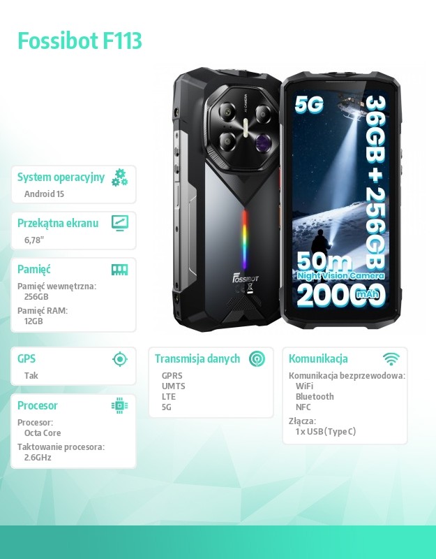 Smartfon F113 gray 
