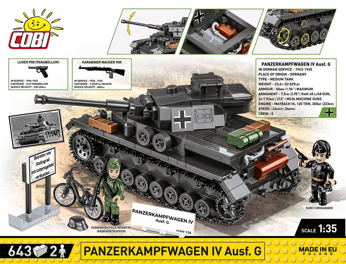 Klocki Panzerkampfwagen IV Ausf. G 643 klocków 