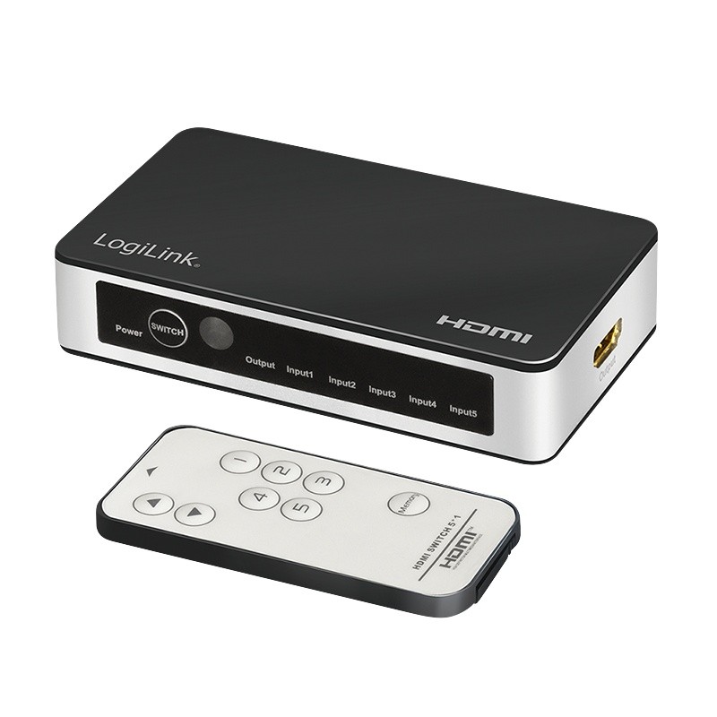 Switch 5x1 HDMI, 4K 60Hz, z pilotem 