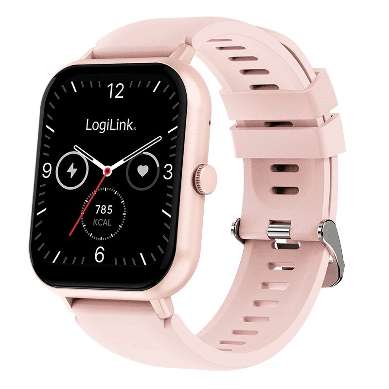 Smartwatch LCD, BT5.2 IP68, różowy 