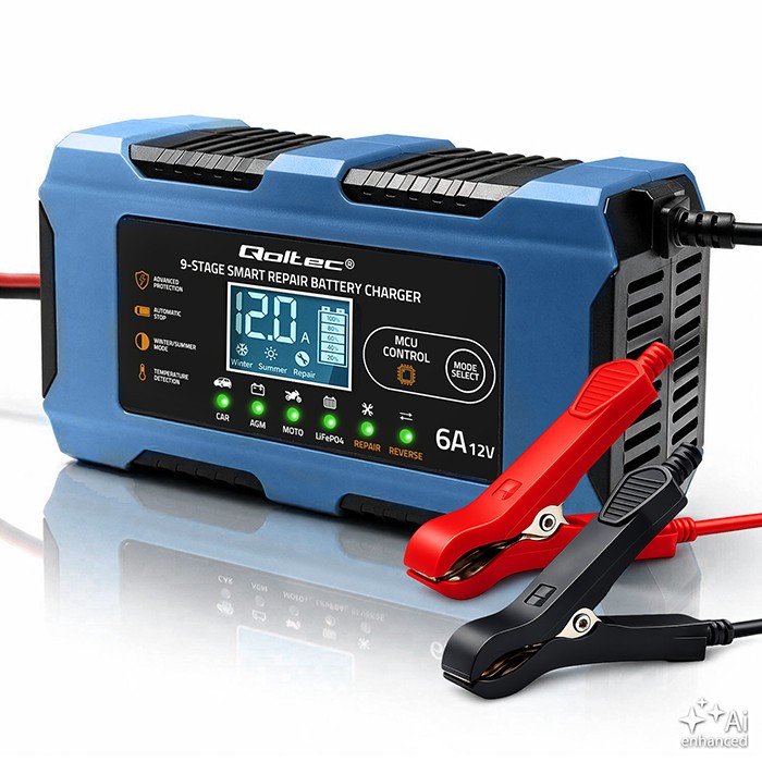Ładowarka 12V 6A | Prostownik z funkcją naprawy | AGM GEL LiFePO4