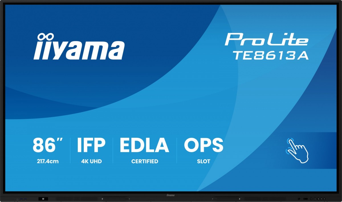 Monitor 86 cali TE8613A-B1AG INFRARED,40pkt,IPS,4K,7H,450cd/m2,      WiFi,USB, ANDROID 14, Google EDLA,2x20W, UCHWYT CIENNY 