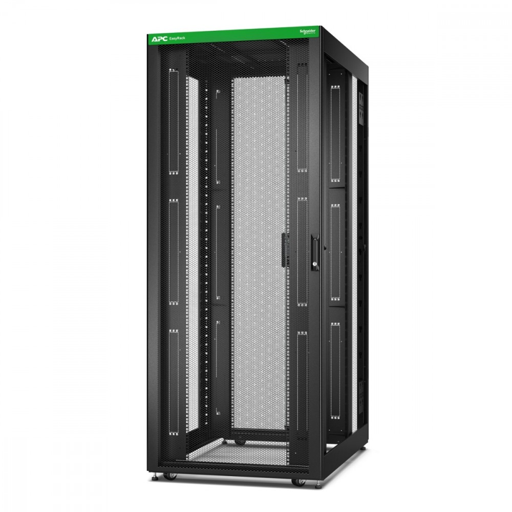 Szafa serwerowa ER8220 Easy Rack 800mm/42U/1200mm, z dachem,               kółkami, nóżkami i 4 wspornikami, bez paneli bocznych, podłogi, czarna 