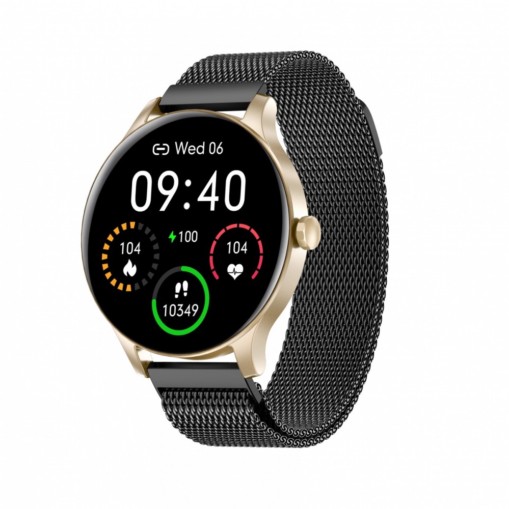 Smartwatch Classy złoto-czarny stalowy