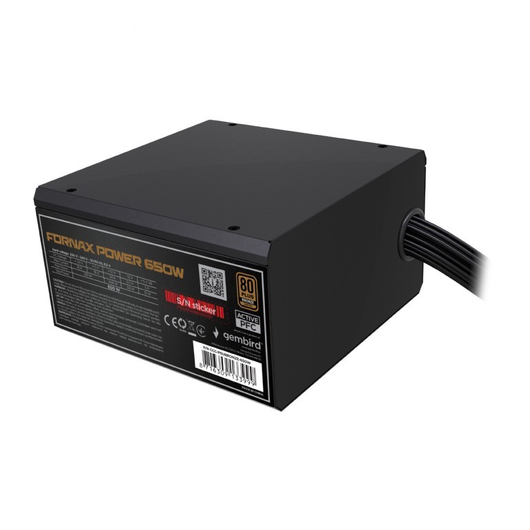 Zasilacz ATX 650W aktywne PFC 12 cm fan 80+Bronze color box