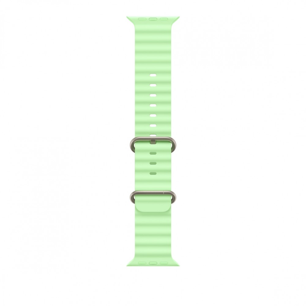 Pasek Ocean w kolorze neonowej zieleni do koperty 49 mm - elementy z tytanu w kolorze naturalnym