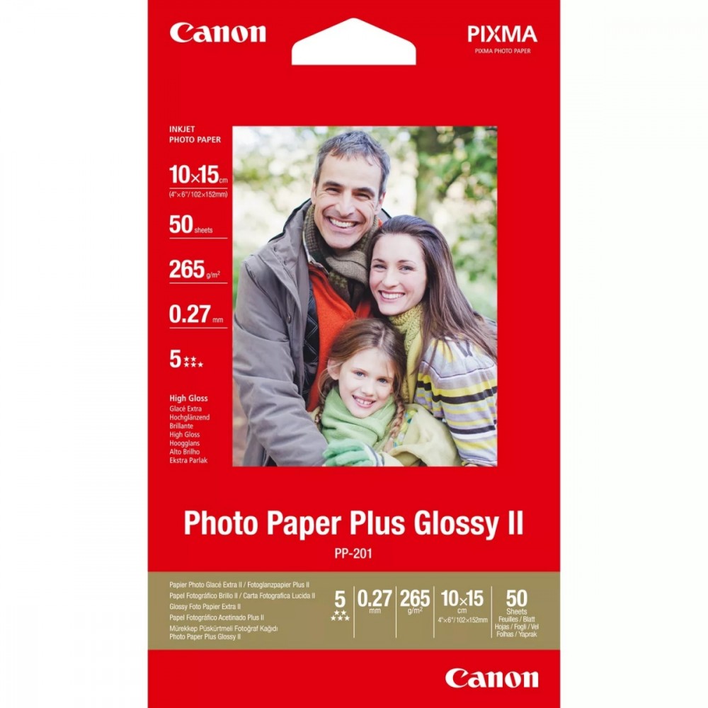 Papier Canon PP-201 błyszczący II Photo Paper Plus 10x15 50 arkuszy 2311B003