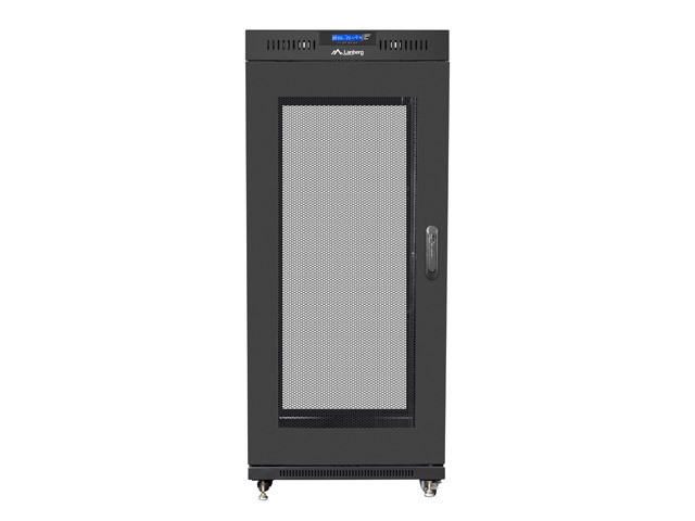 Szafa instalacyjna rack stojąca 19 27U 600x800 czarna, drzwi perforowane LCD (Flat Pack)