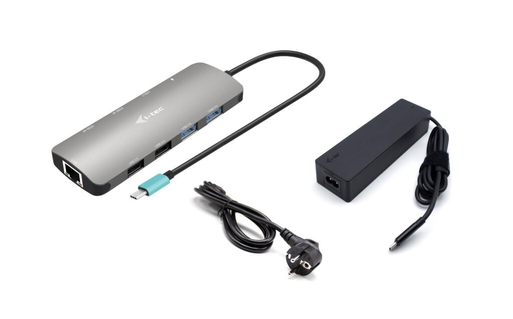 Stacja dokująca USB-C Metal Nano 2x Display Docking Station Power Delivery100W + Charger 100W 