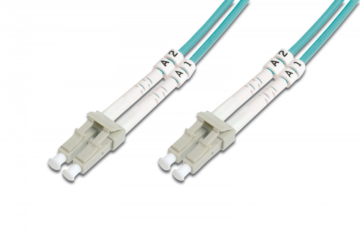 Patch cord światłowodowy FO LC-LC MM 50/125 OM3 duplex LSOH 15m Turkusowy