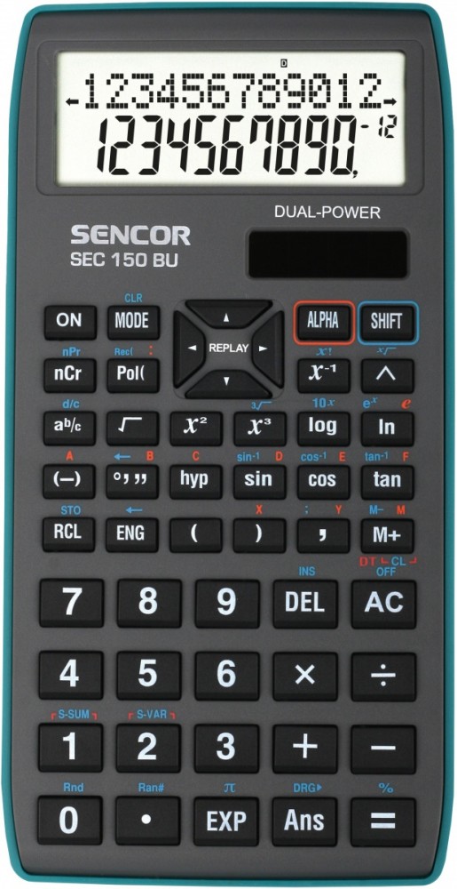 Kalkulator szkolno - naukowy SEC 150 BU  12+10 cyfrowy wys. LCD 