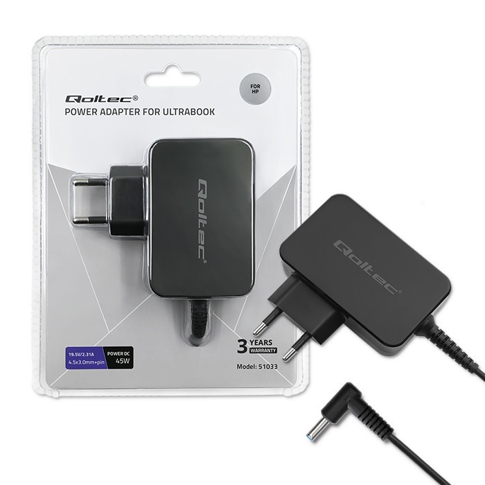 Zasilacz do ultrabooka HP 45W | 19.5V | 2.31A | 4.5x3.0+pin 