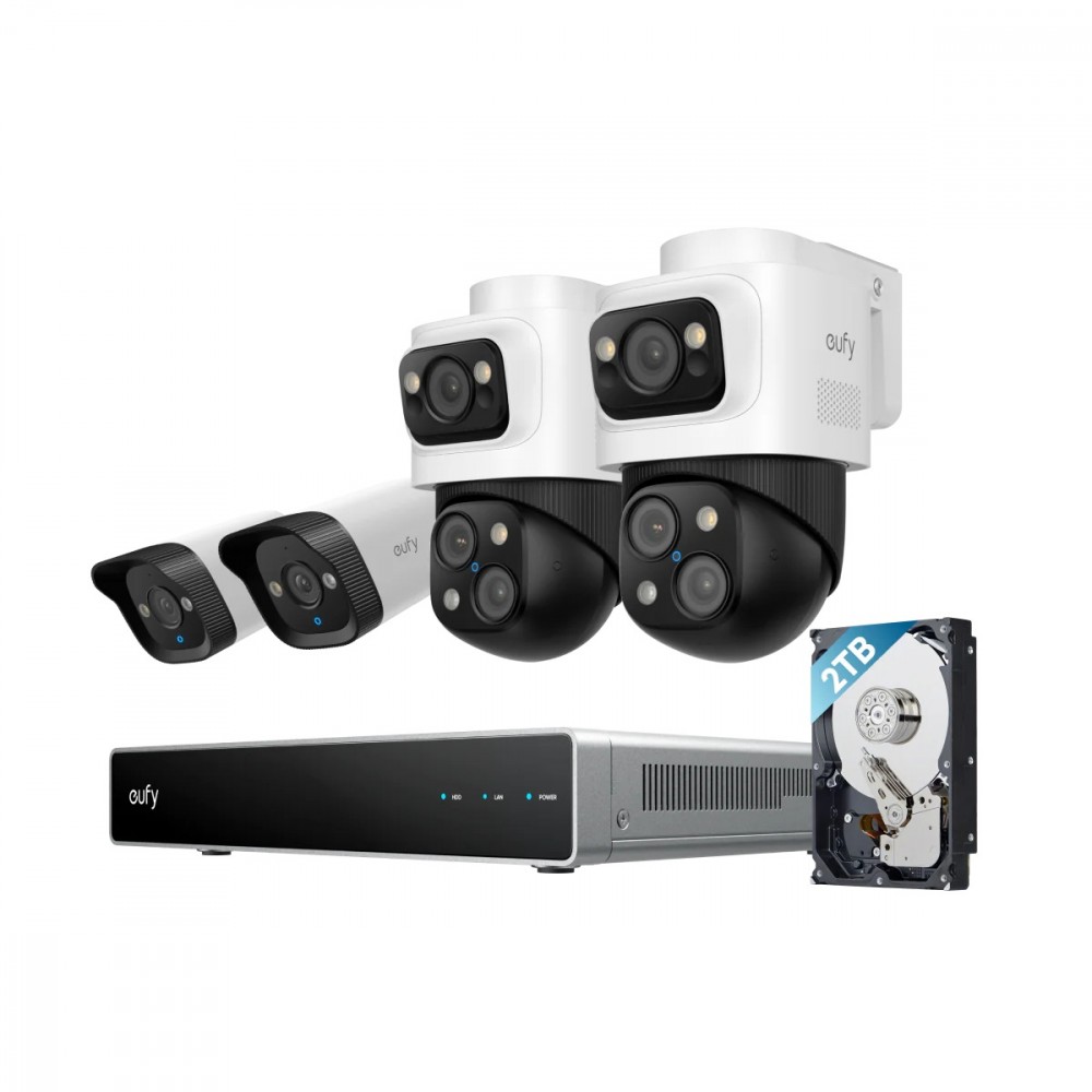 Zestaw do monitoringu eufy NVR S4 4 kamery + nagrywarka 