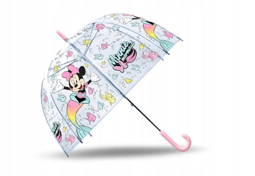 Parasolka przezroczysta, automatyczna, 19 cali, poliester Minnie