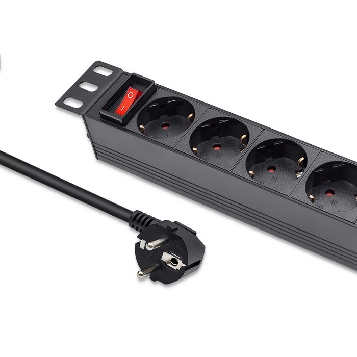 Listwa zasilająca PDU do RACK 10" | 1U | 16A | 4xSchuko | 1.8m 