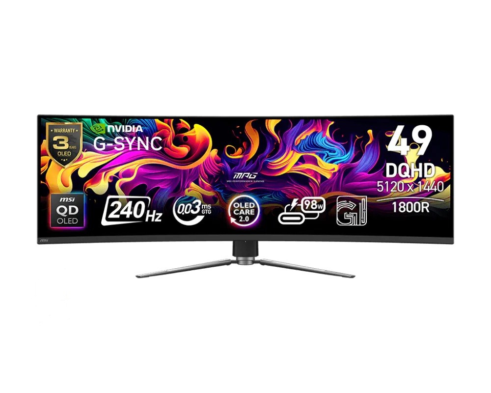 Monitor MPG 491CQPX QD-OLED LED/QD-LED/Zakrzywiony/240Hz/49 cali/Czarny