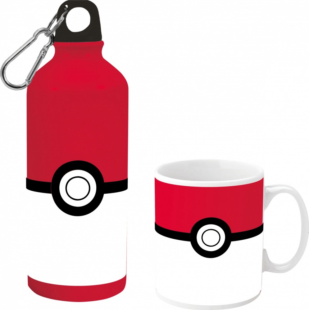 Butelka bidon 500ml aluminium + kubek Pokemon 