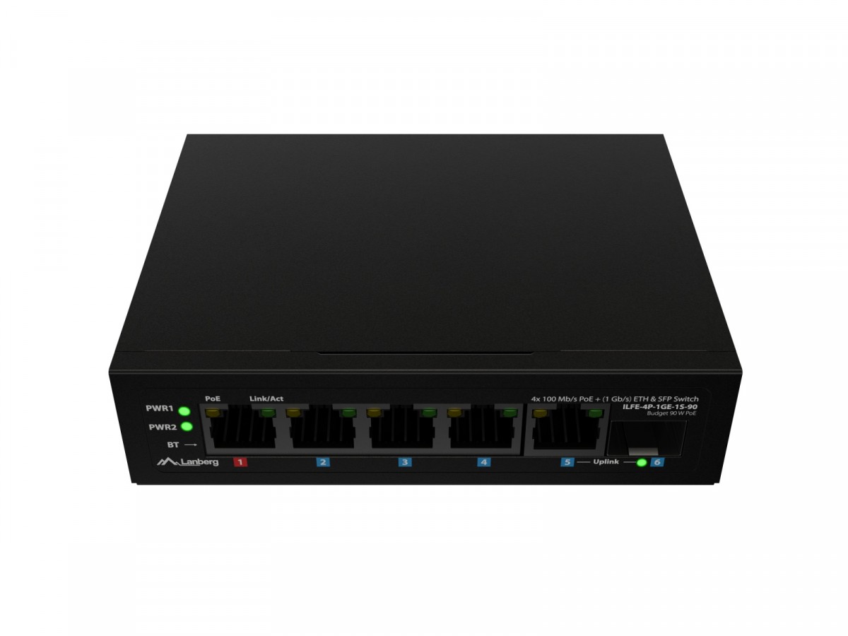 Przełącznik Light ILFE-4P-1GE-1S-90 Light Industrial POE 1XBT 3AXT  SFP + ETH DIN FAST Ethernet 