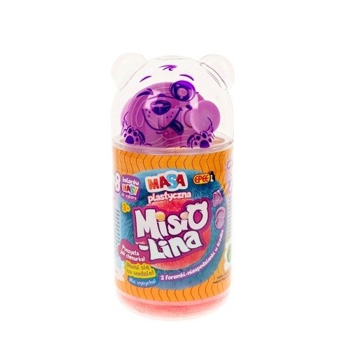 Masa plastyczna Misiolina 2x50g 2 foremki czerwony błękitny