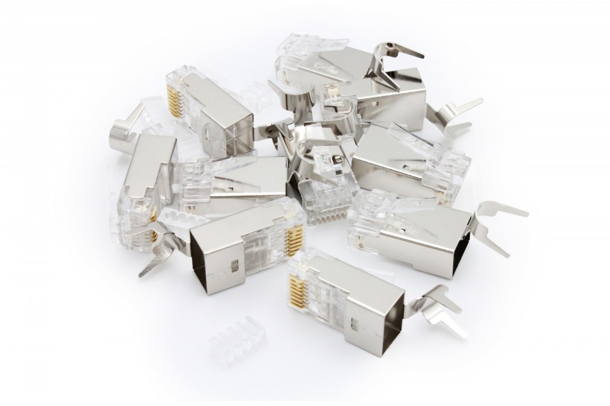 Wtyk RJ45 (8P8C) uniwersalny, kat. 6A, ekranowany, AWG 24-22, opakowanie 10 szt. 